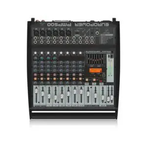 BEHRINGER PMP500 เพาเวอร์มิกเซอร์ 12 ชาแนล 500 วัตต์ พร้อม Klark Teknik Multi-FX Processor, Compressors, FBQ Feedback Detection