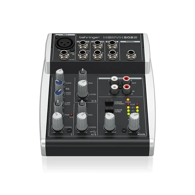 BEHRINGER XENYX 502S มิกเซอร์ อนาล็อก 5 ชาแนล Premium with USB Streaming Interface