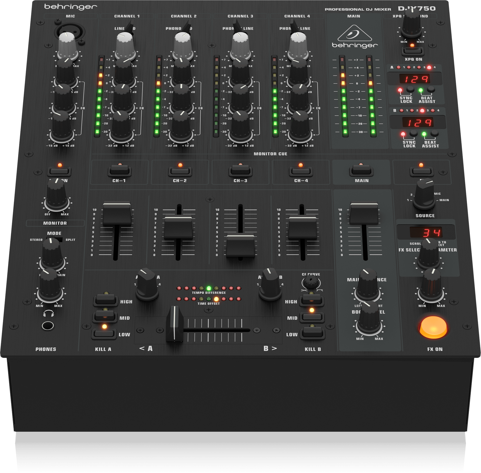 BEHRINGER DJX750 เครื่องผสมสัญญาณเสียงสำหรับดีเจ 5 ชาแนล - Image 2
