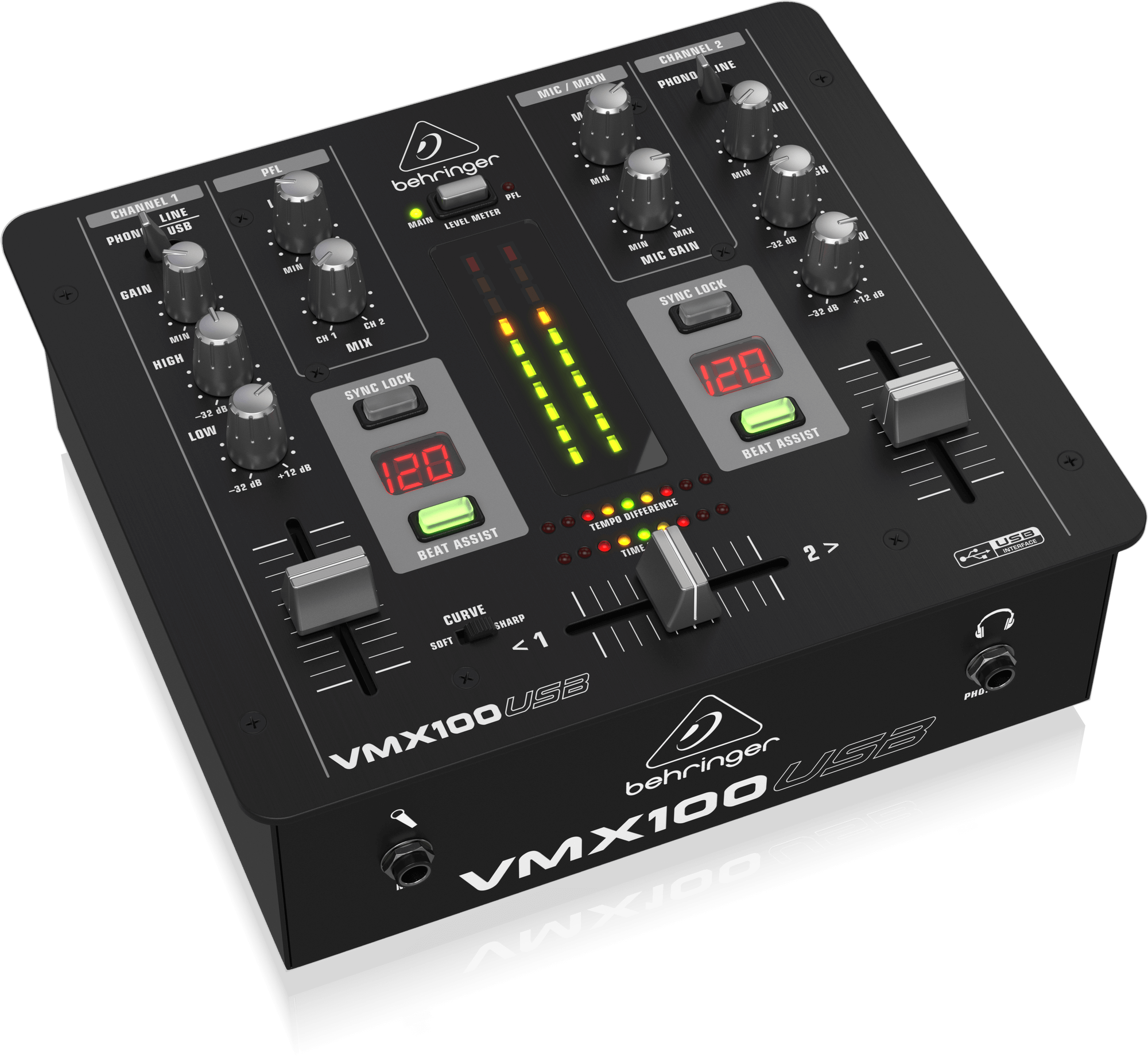 BEHRINGER VMX100USB เครื่องผสมสัญญาณเสียงสำหรับดีเจ 2 ชาแนล - Image 4