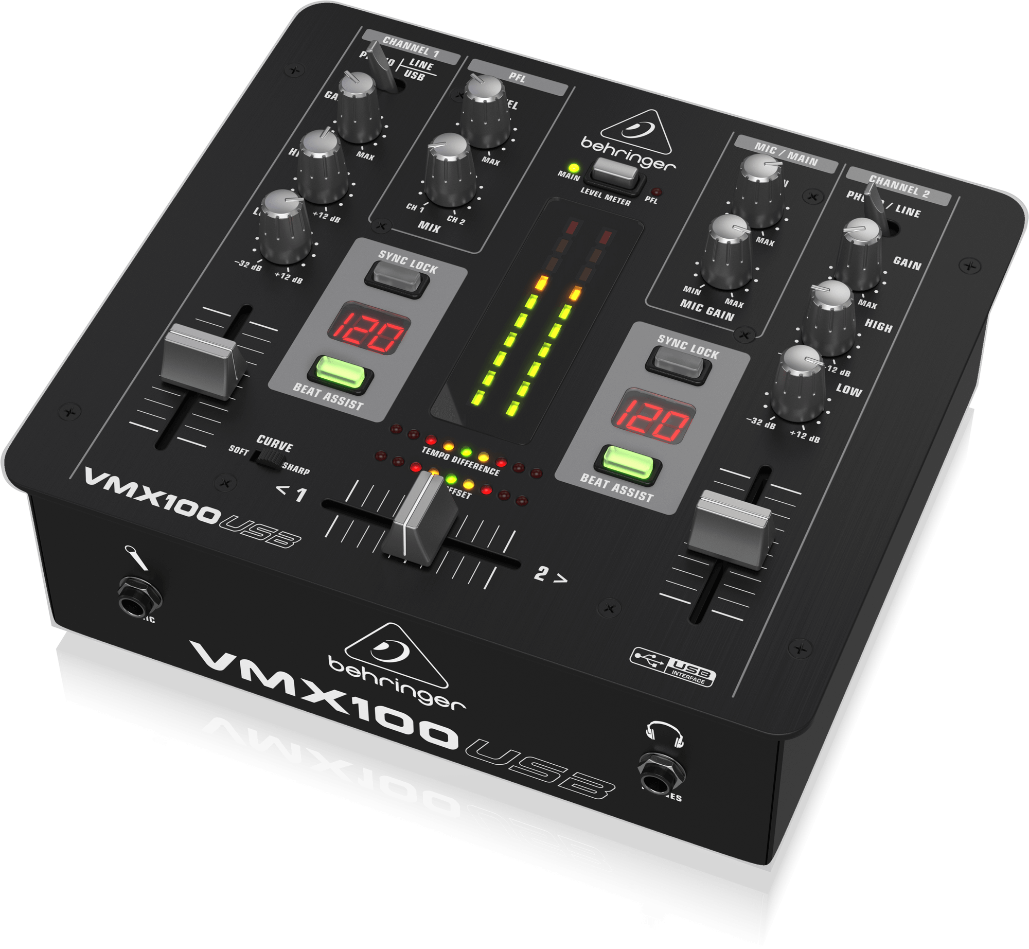 BEHRINGER VMX100USB เครื่องผสมสัญญาณเสียงสำหรับดีเจ 2 ชาแนล - Image 3