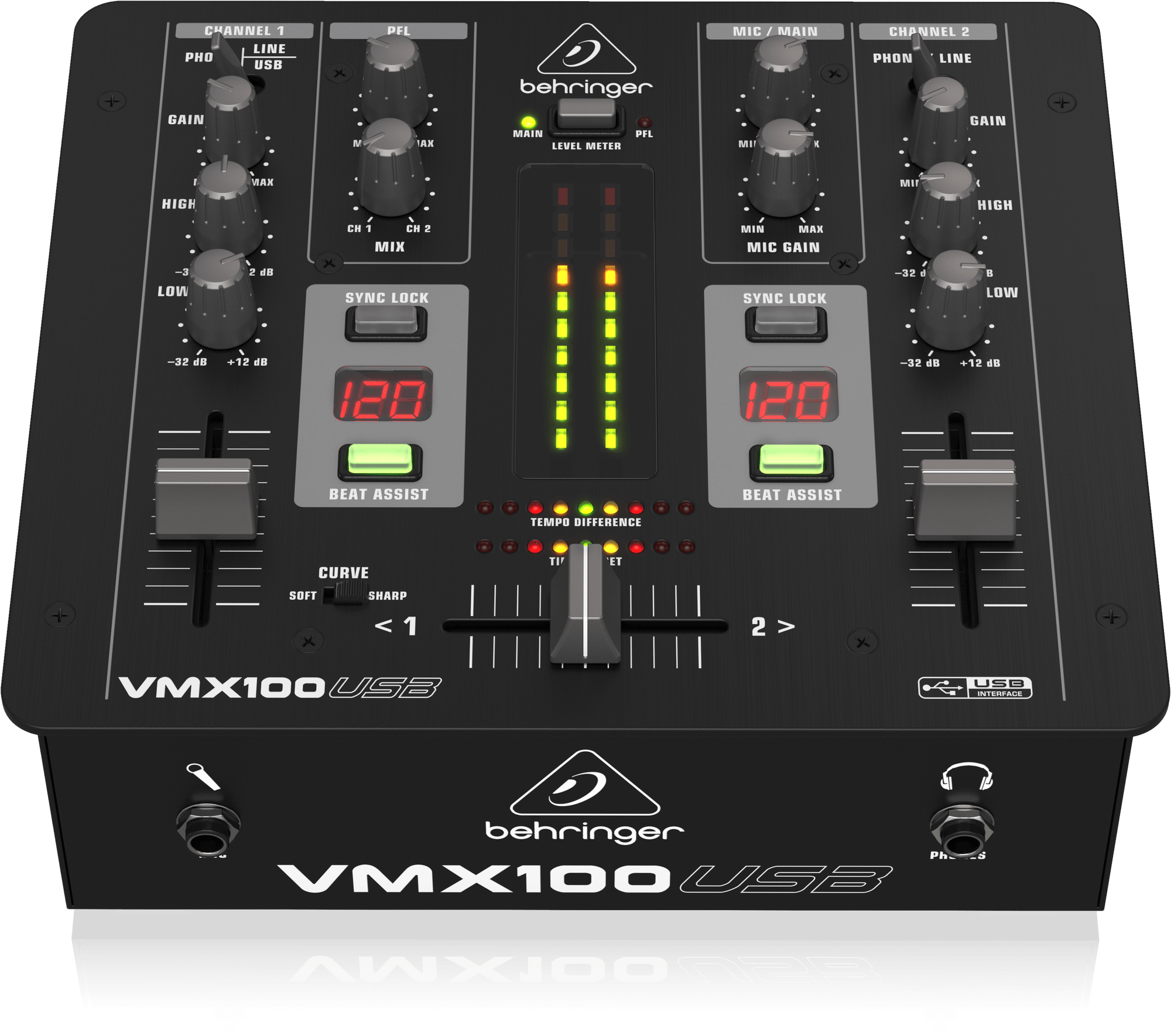 BEHRINGER VMX100USB เครื่องผสมสัญญาณเสียงสำหรับดีเจ 2 ชาแนล - Image 2
