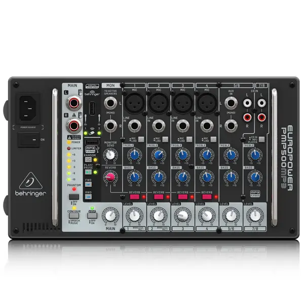 BEHRINGER PMP500MP3 เพาเวอร์มิกเซอร์ 8 ชาแนล 500 วัตต์ - Image 4