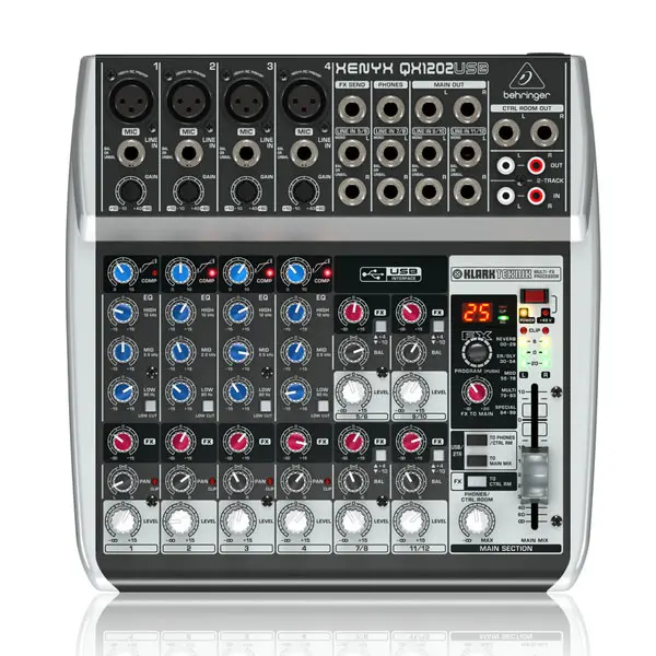 BEHRINGER XENYX QX1202USB เครื่องผสมสัญญาณเสียง อนาล็อก 12-Input 2-Bus