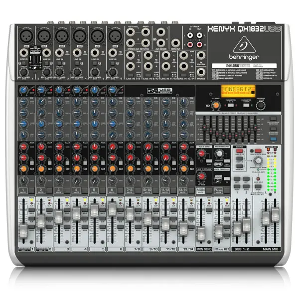 BEHRINGER XENYX QX1832USB เครื่องผสมสัญญาณเสียง อนาล็อก 18-Input 3/2-Bus