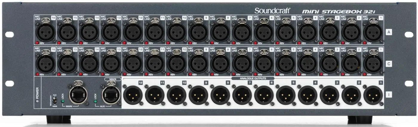 SOUNDCRAFT Mini Stagebox 32i ดิจิตอล สเตจบ๊อกซ์ 32 mic preamps, 12 analog outs พร้อม Remote Controlled I/O