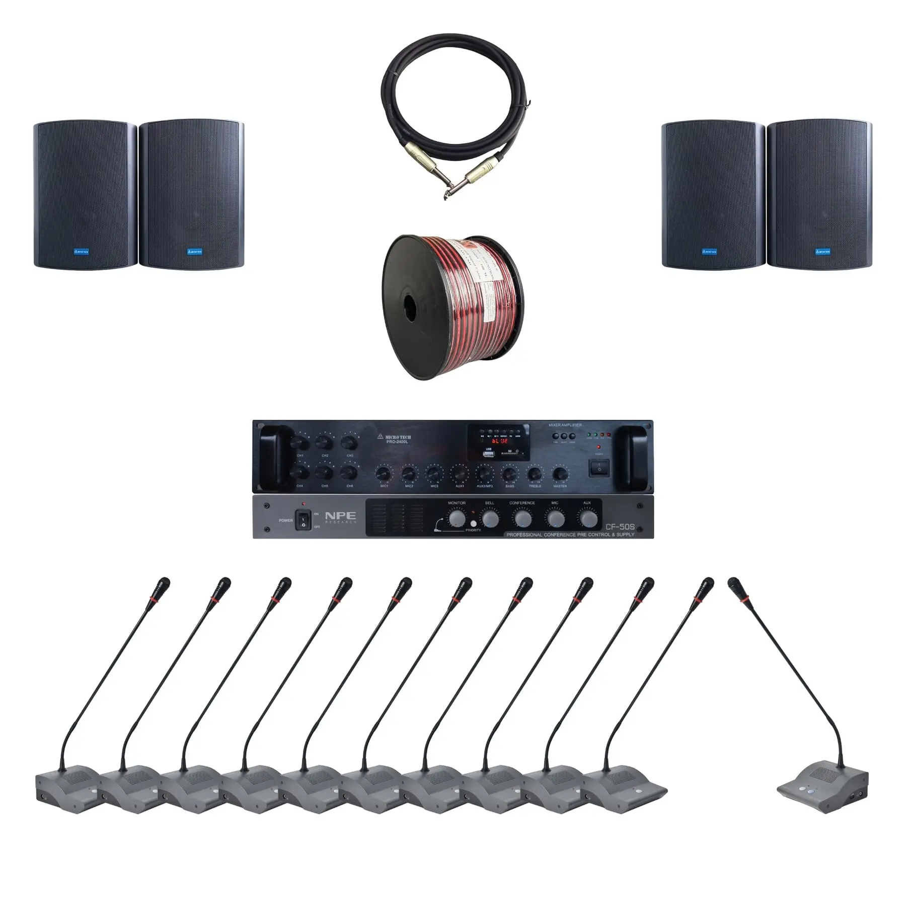 SET NPE CF-50 Series + MICROTECH MT-06S ชุดไมค์ประชุม 11 ท่าน