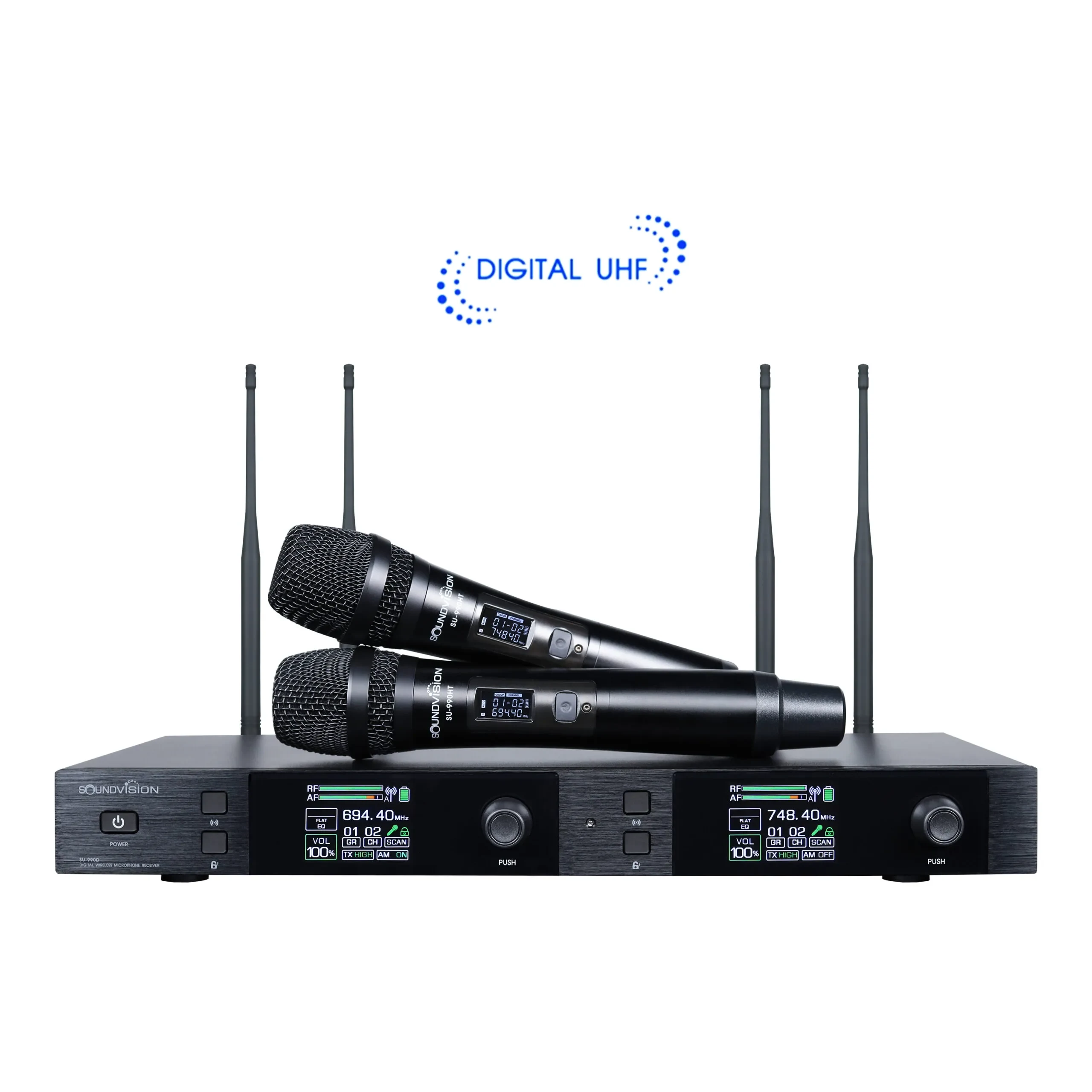 SOUNDVISION SU-990D/HT ชุดไมค์ลอยดิจิตอล มือถือคู่ ย่าน UHF