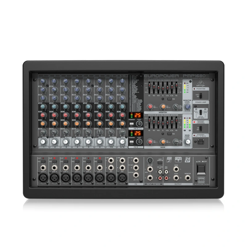BEHRINGER PMP1680S เพาเวอร์ มิกเซอร์ 10 ชาแนล 1600 วัตต์ พร้อม Dual Multi-FX และ FBQ Feedback Detection