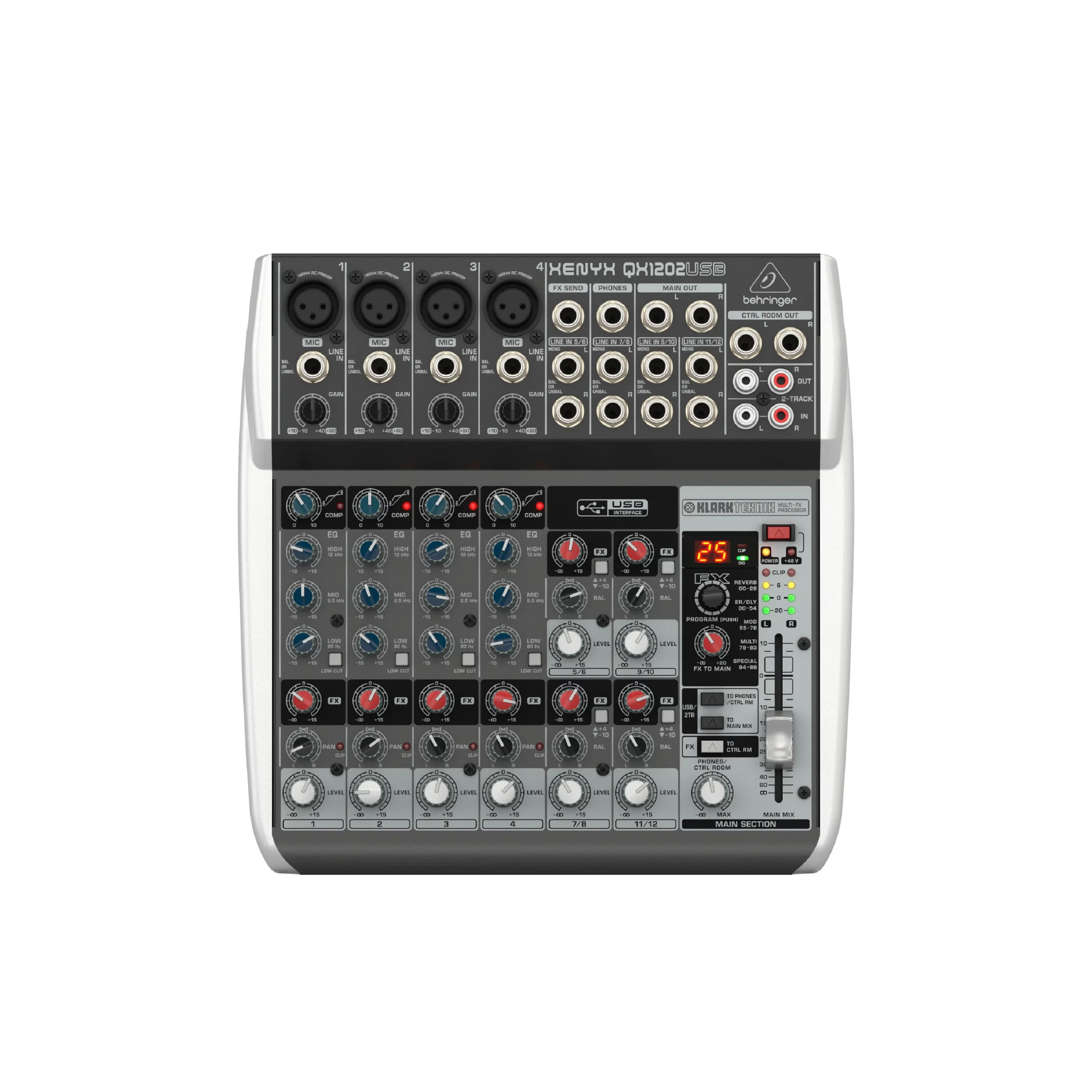 BEHRINGER XENYX QX1202USB เครื่องผสมสัญญาณเสียง อนาล็อก 12-Input 2-Bus - Image 2