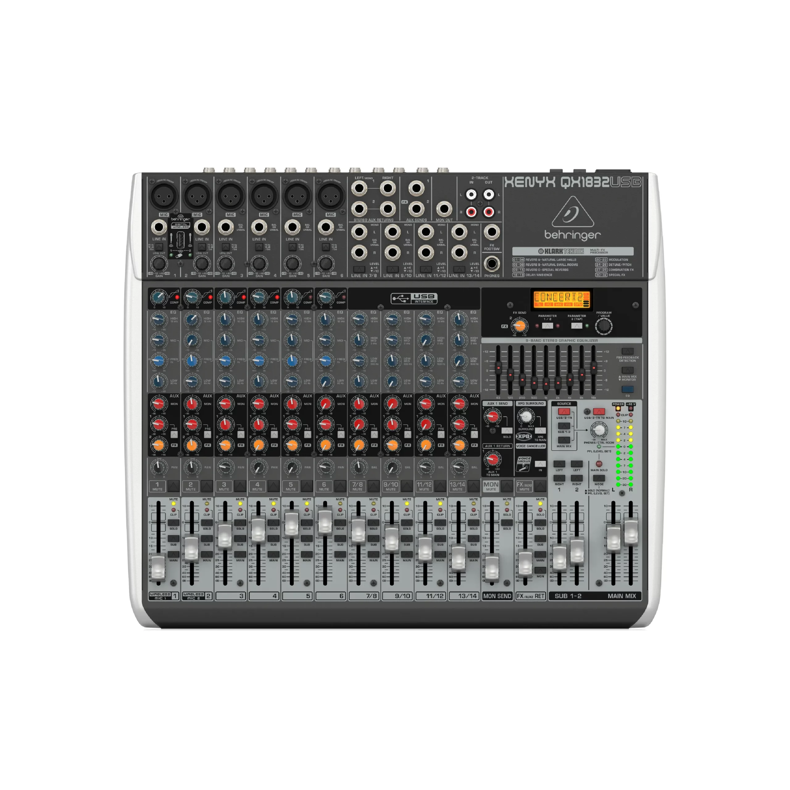 BEHRINGER XENYX QX1832USB เครื่องผสมสัญญาณเสียง อนาล็อก 18-Input 3/2-Bus - Image 2